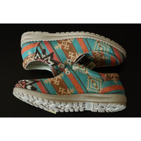 Roper Big Girls 3 Hang Loose Southwest Slip On Tribal Slipper Aztec Print - Picture 2 of 8